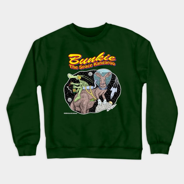 Bunkie The Space Kangaroo Crewneck Sweatshirt by JEAndersonArt